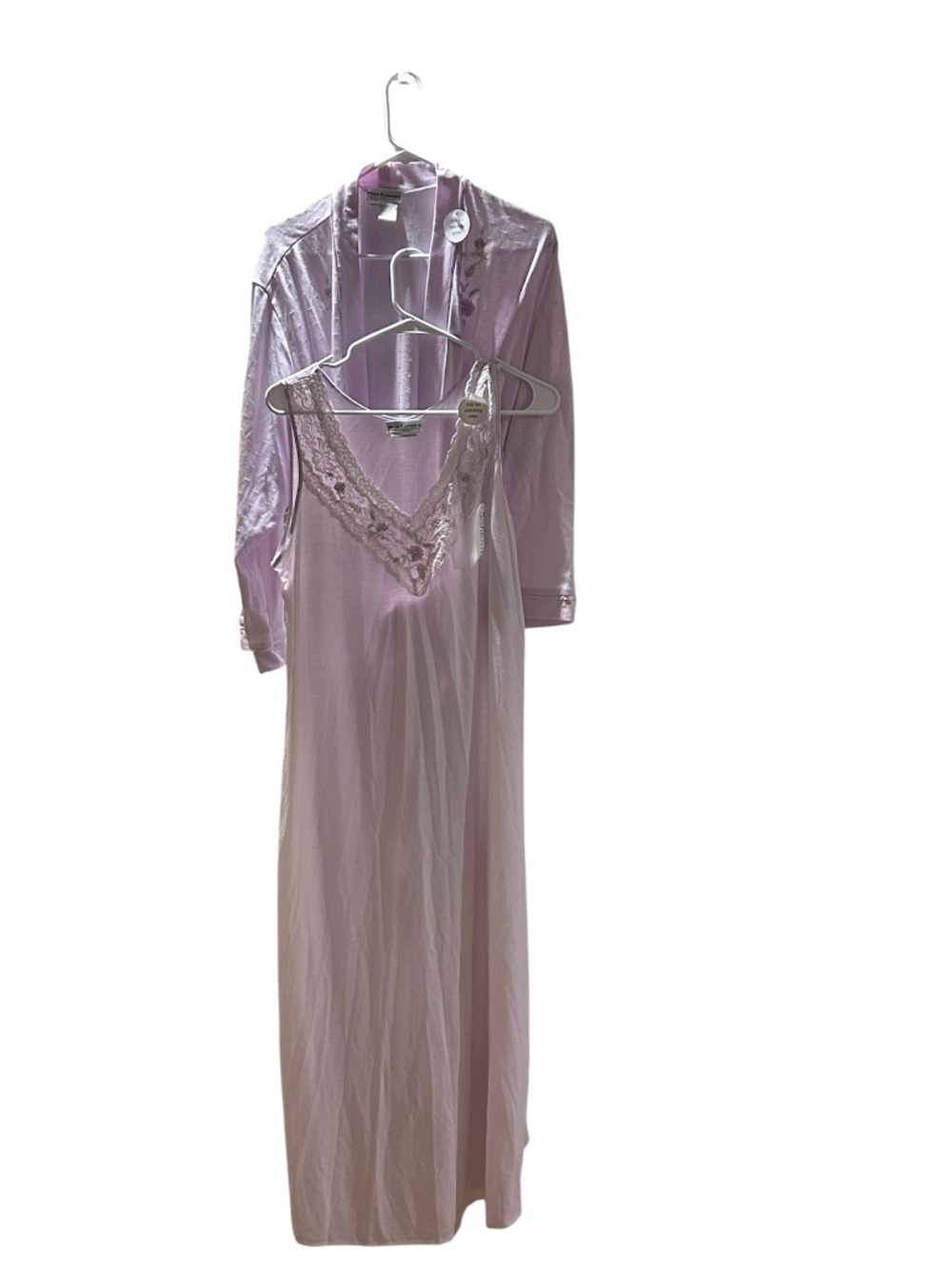 Miss Elaine Gown and Robe set Cotton Blend Lilac NWT